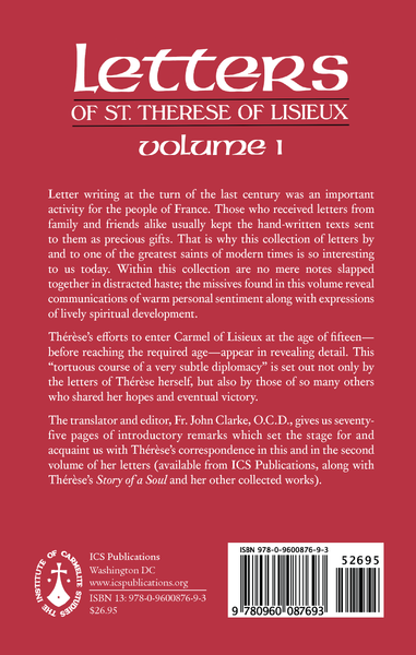 The Letters of St. Thérèse of Lisieux, vol. 1